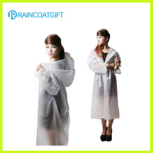 Transparente lange PVC-Regenmäntel der Frauen (Rvc-030A)